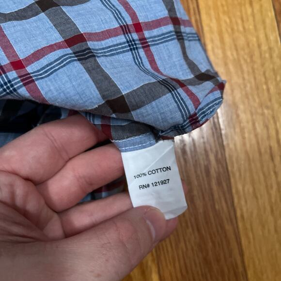 Johnnie O Shirt Large Multicolor Plaid Hangin Out Button Up LongSleeve Surf Logo - Picture 6 of 8